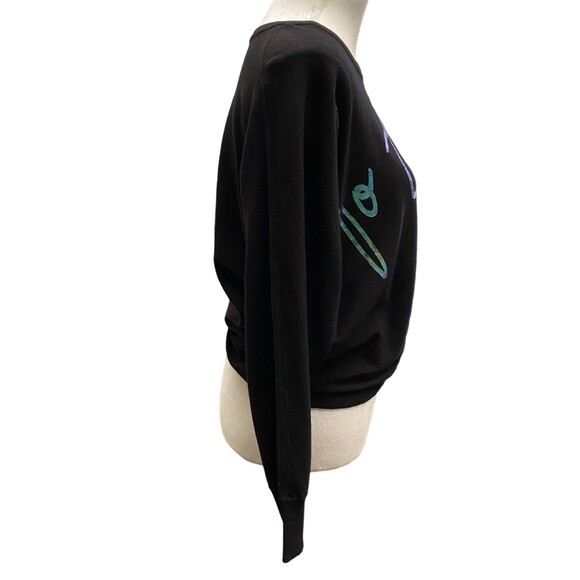 BAR III - Foil Print To the Moon Pullover Crop Sweater Size Small - Picture 3 of 6